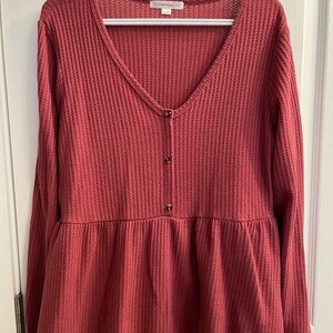 Pink Textured Knit Top